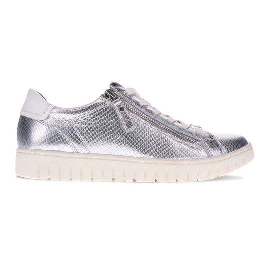 Luna Lace-Up Sneaker - Silver Snake
