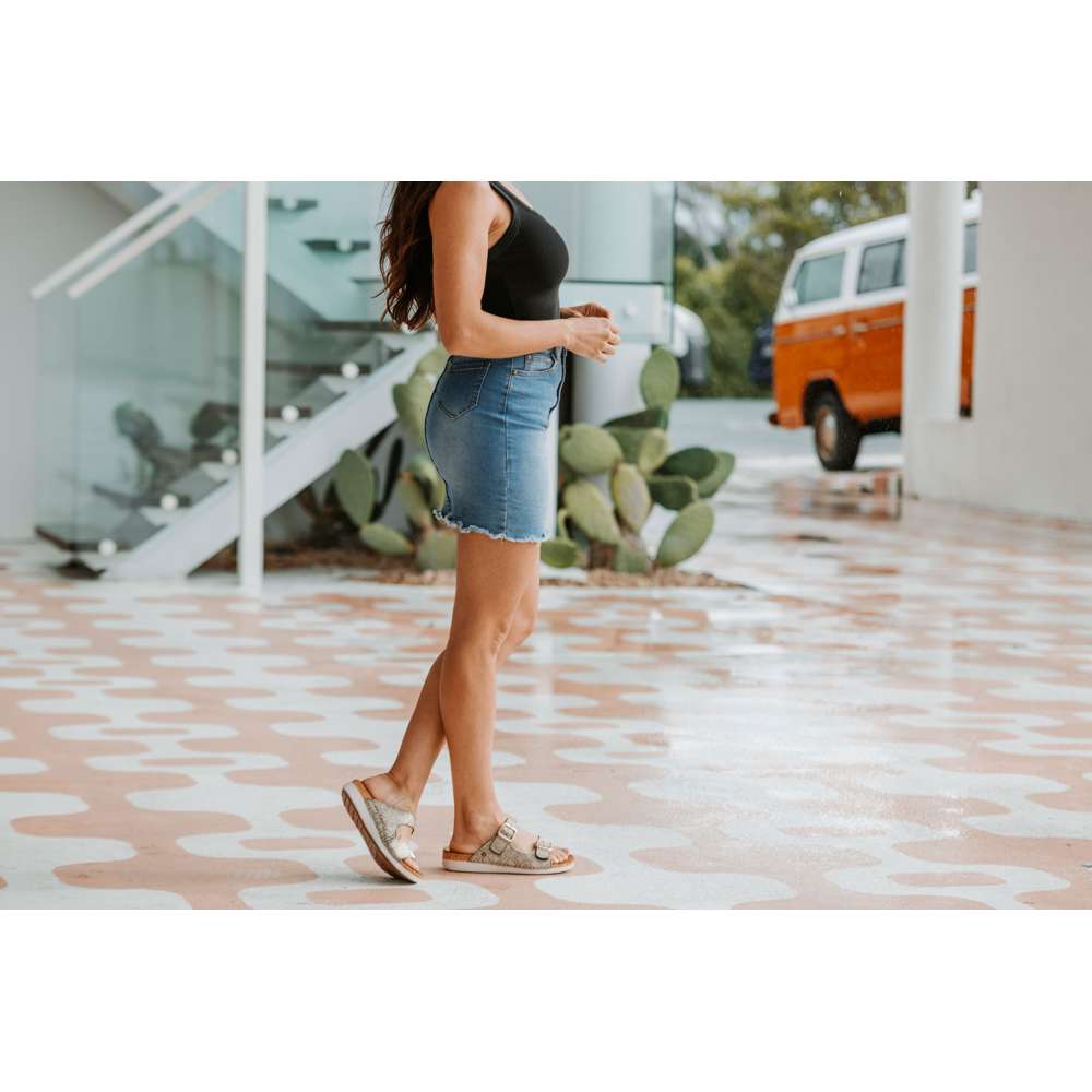 Brighton Slide Sandal - Khaki Diamond