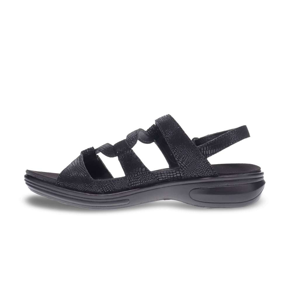 Emerald Adjustable Sandal - Black Lizard