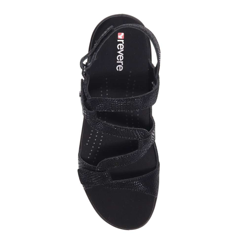 Emerald Adjustable Sandal - Black Lizard