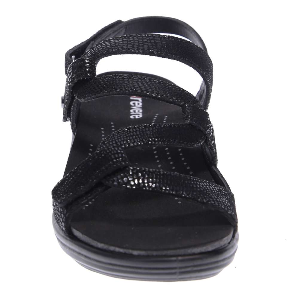 Emerald Adjustable Sandal - Black Lizard