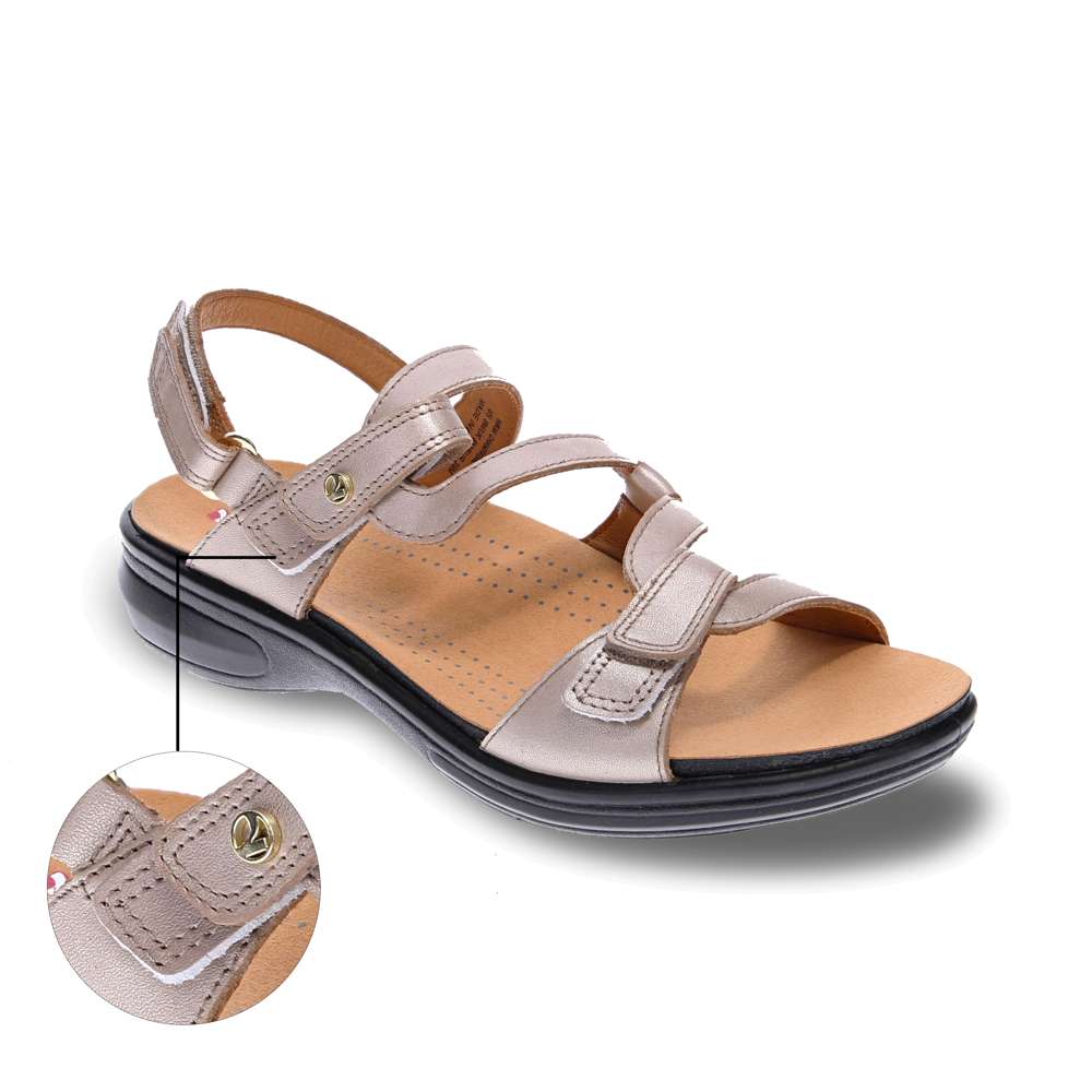 Miami Adjustable Sandal - Champagne Angle