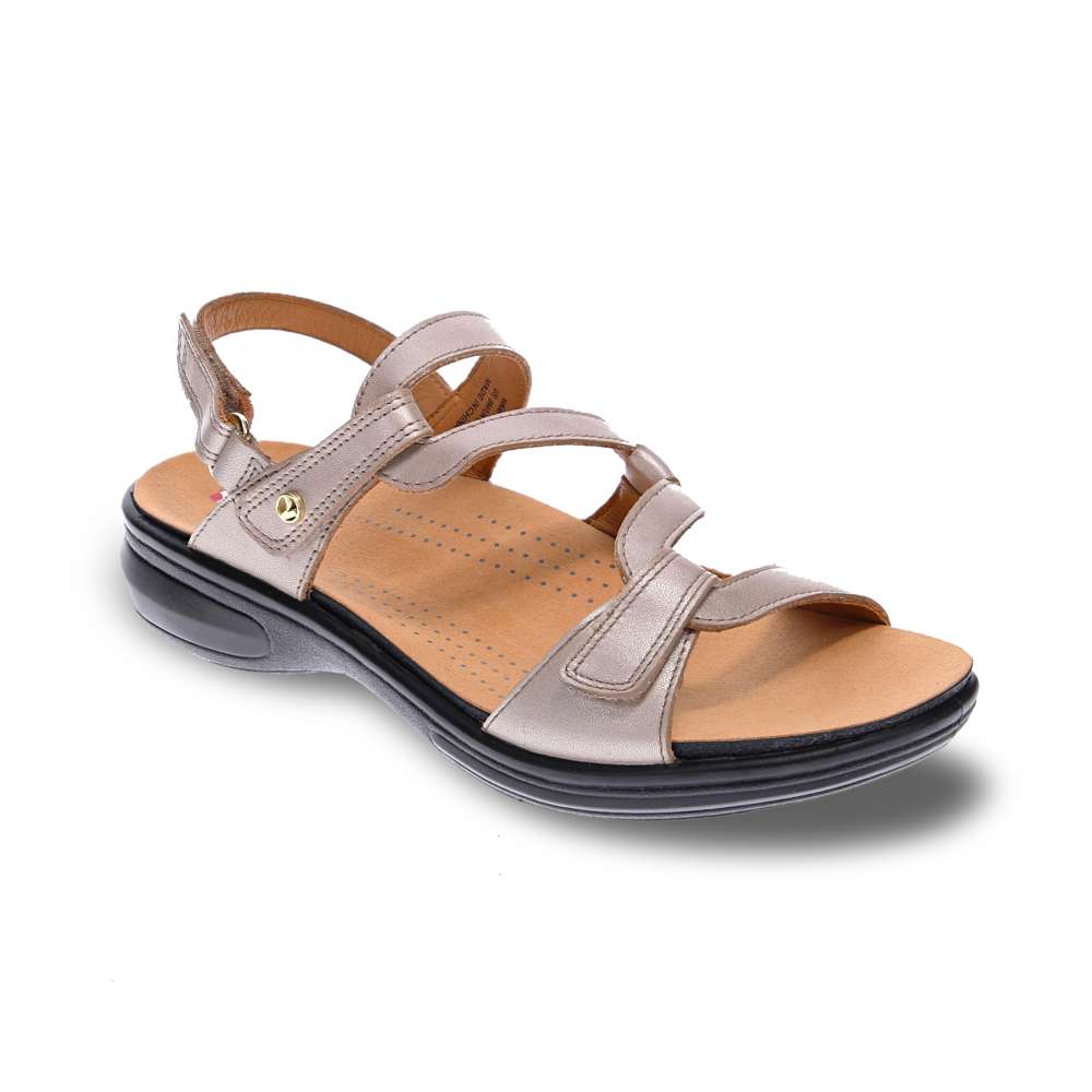 Miami Adjustable Sandal - Champagne Angle