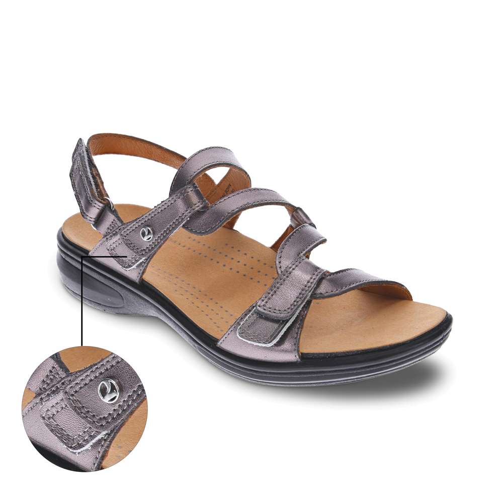 Emerald Adjustable Sandal - Gunmetal
