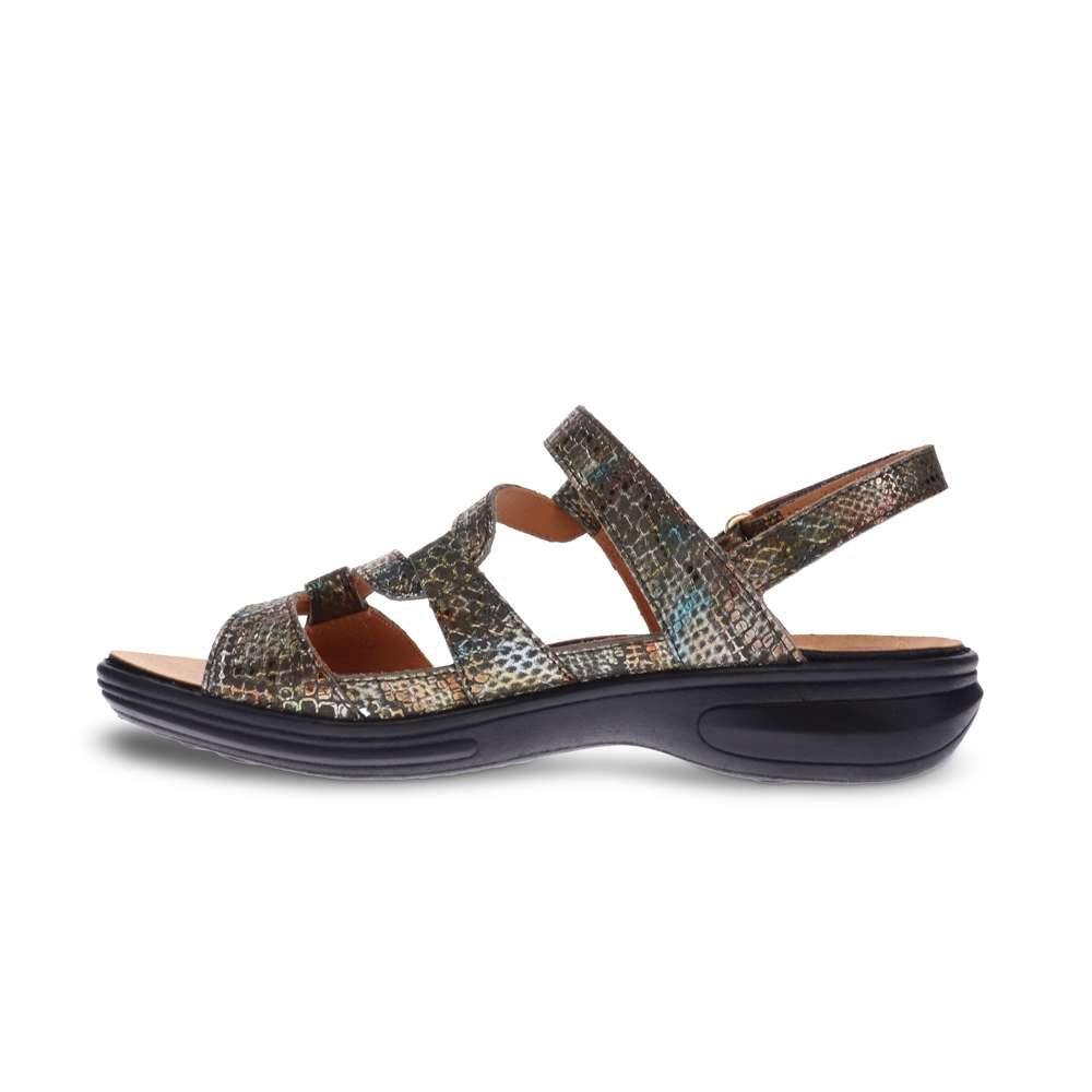 Emerald Adjustable Sandal - Peacock Python