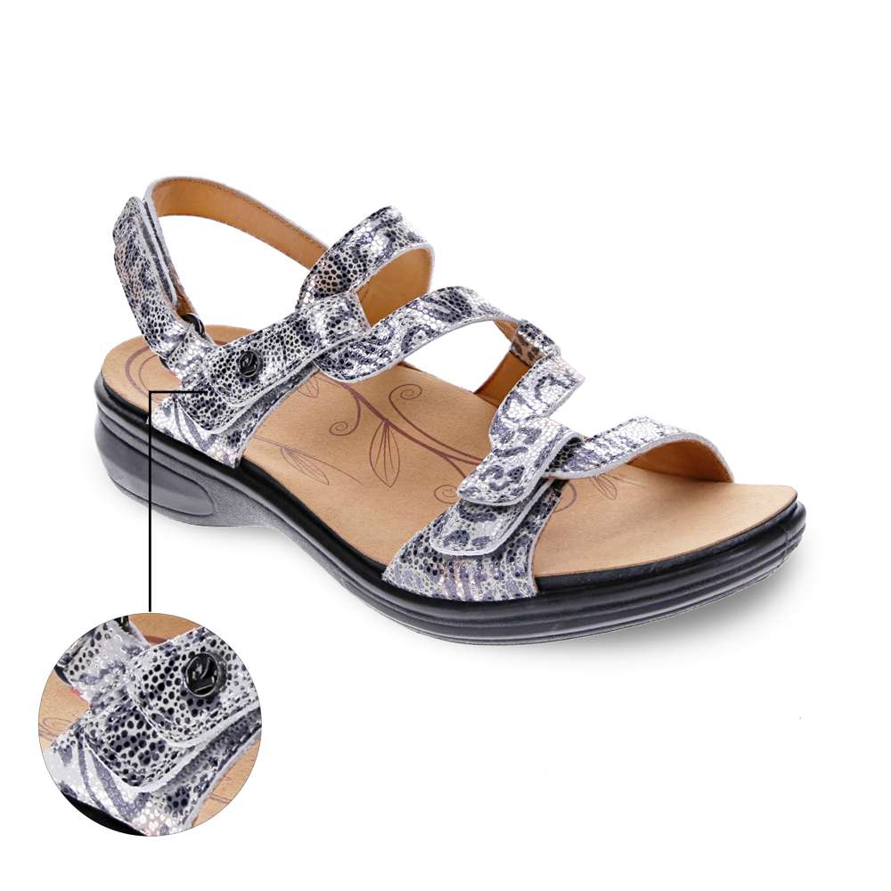 Emerald Adjustable Sandal - Silver Safari