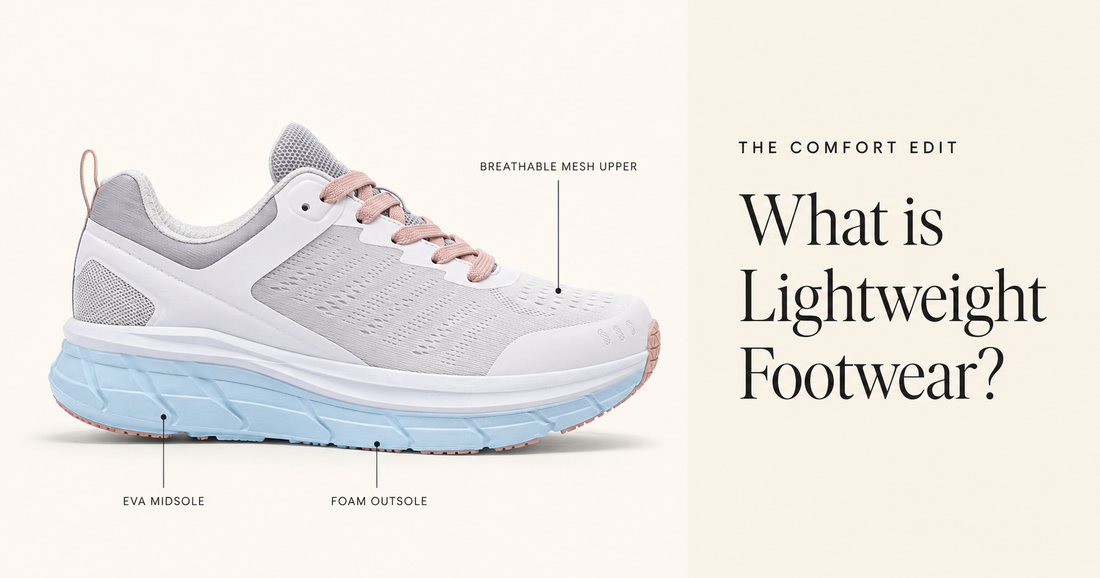 Lightweight mesh sneaker with its light features labelled, Comfort Edit cover