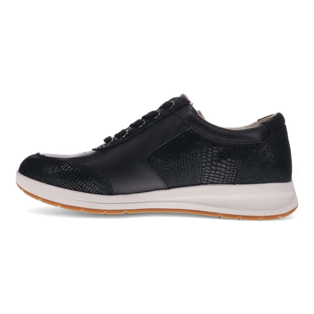 Boston Zip Sneaker - Black/Black Lizard Perf