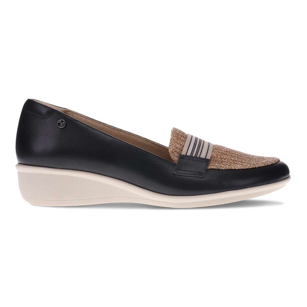 Monte Carlo Wedge Loafer - Black/Raffia