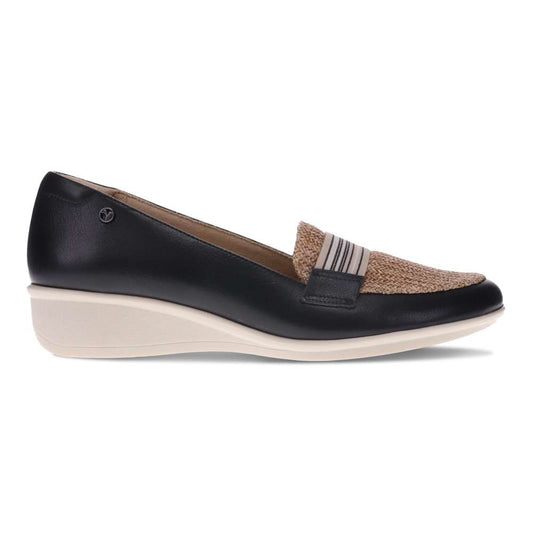 Monte Carlo Wedge Loafer - Black/Raffia