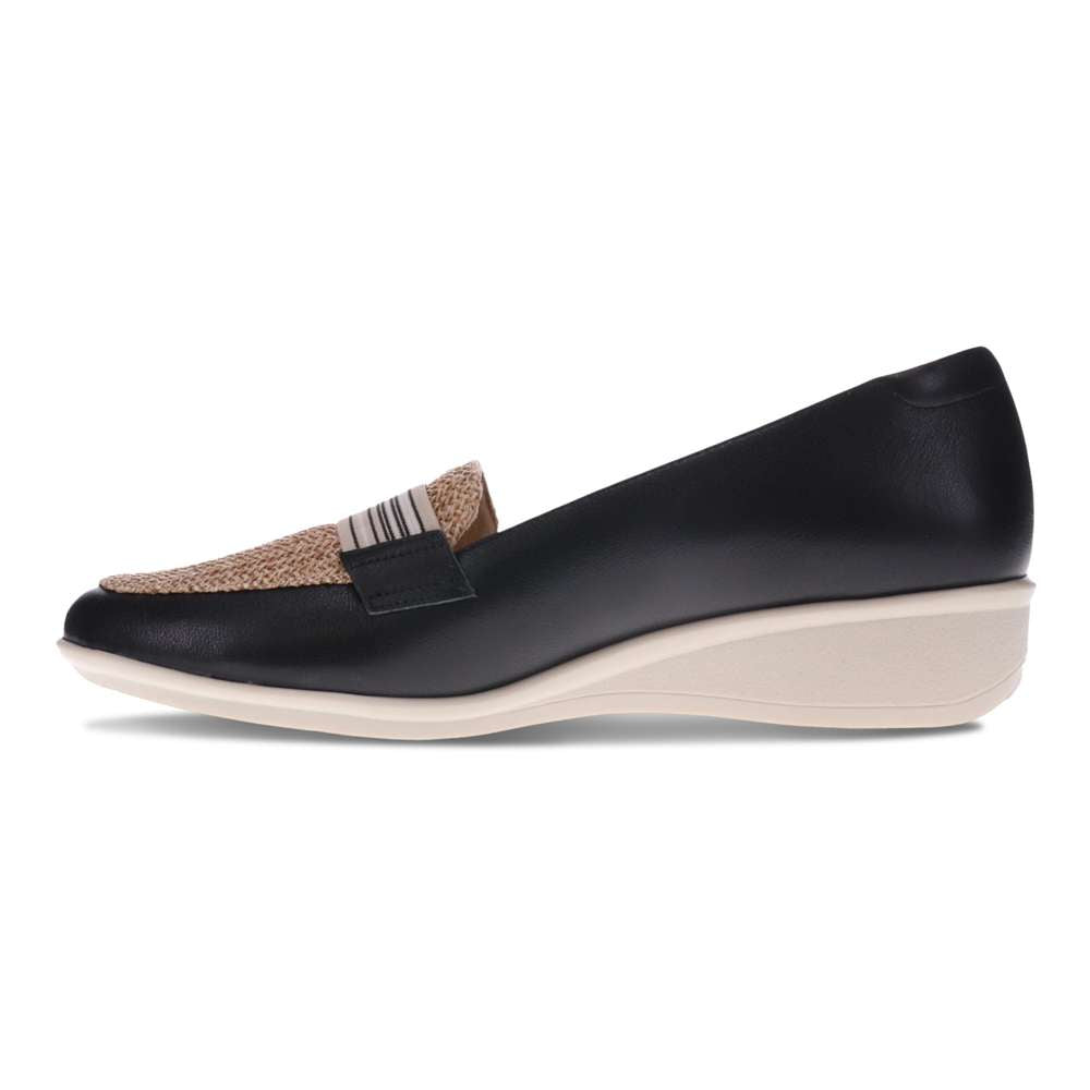 Monte Carlo Wedge Loafer - Black/Raffia