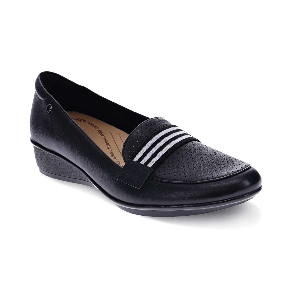 Monte Carlo Wedge Loafer - Black/Raffia