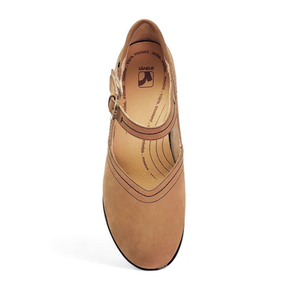 Narita Mary Jane Flats - Toffee Nubuck