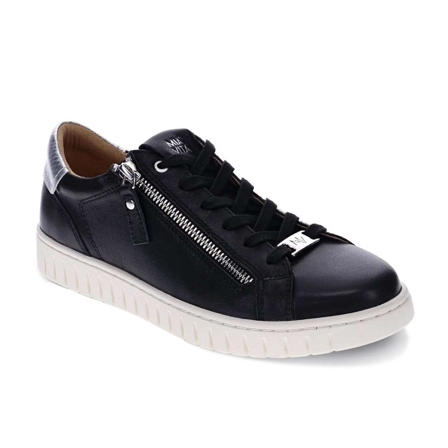 Mia Vita Luna Zip Casual Sneaker in Black, available at the Comfort Co Outlet