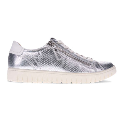 Luna Lace-Up Sneaker - Silver Snake