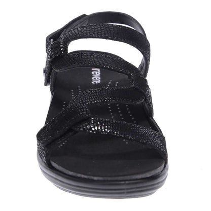 Emerald Adjustable Sandal - Black Lizard