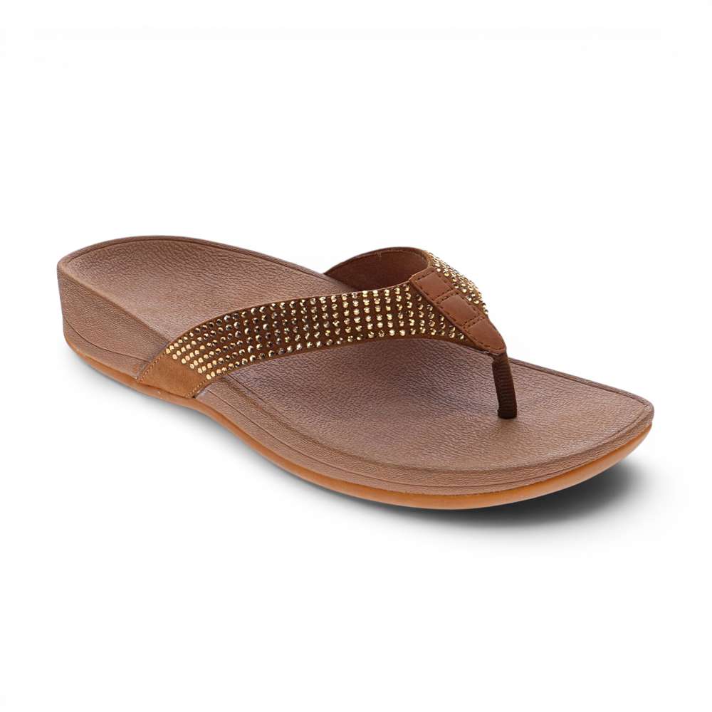 Allora Toe Post Sandal - Bronze Rhinestone