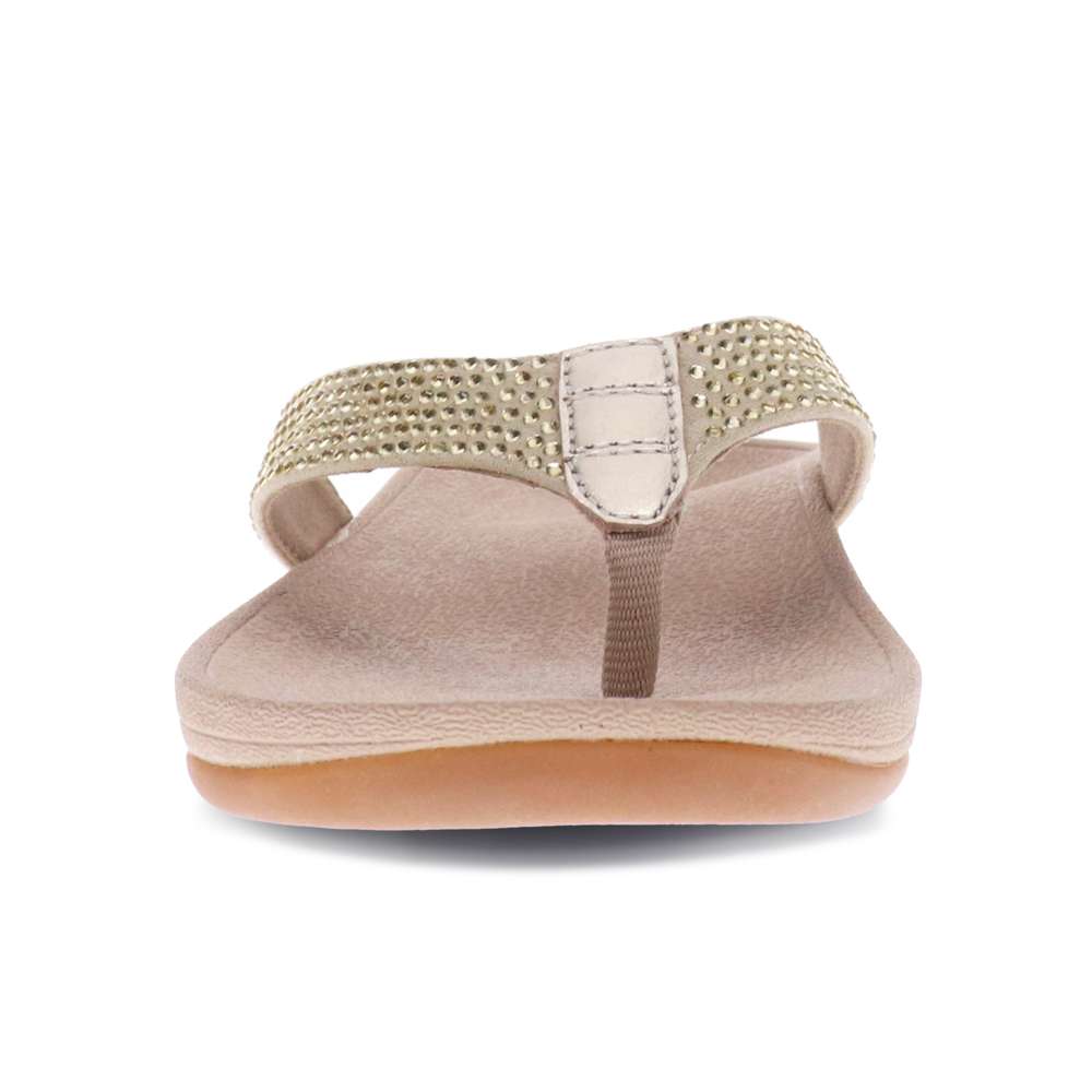 Allora Toe Post Sandal - Champagne Rhinestone