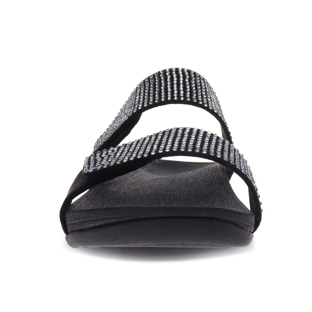 Avoca Slide - Black Rhinestone