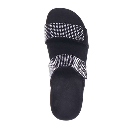 Avoca Slide - Black Rhinestone