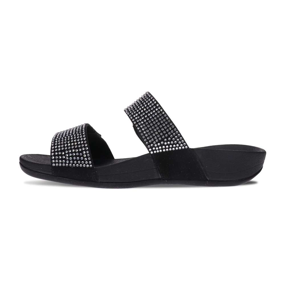 Avoca Slide - Black Rhinestone