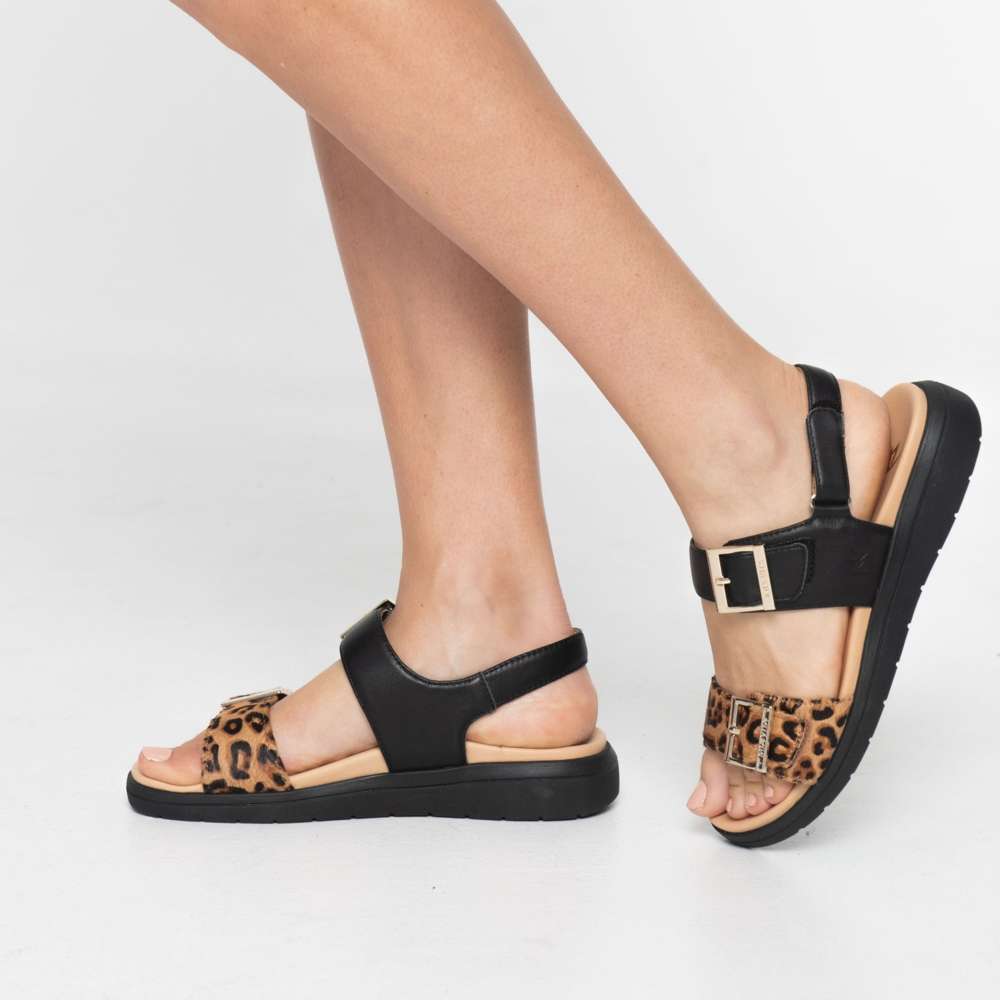 Bettina Slingback Sandal - Black Leopard