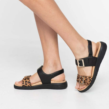 Bettina Slingback Sandal - Black Leopard