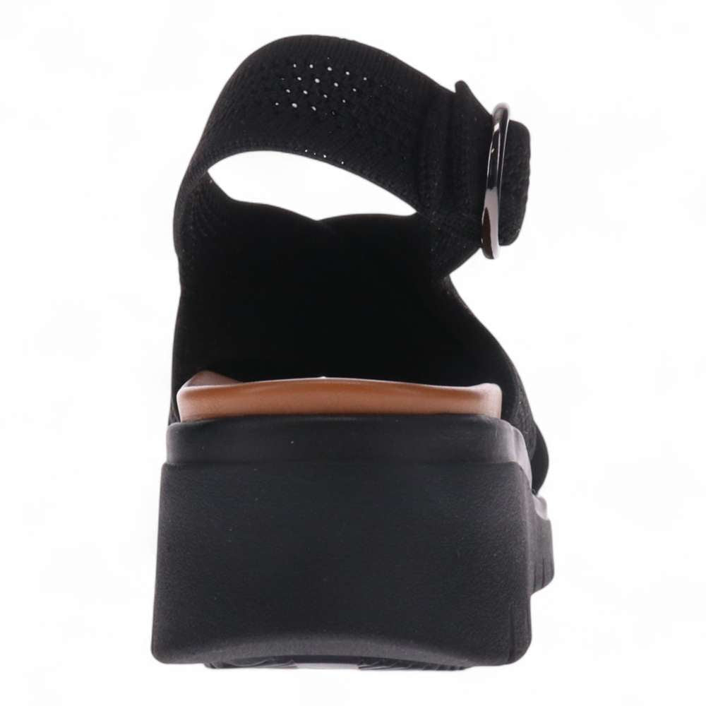 Celia Wedge Sandal - Black/Black
