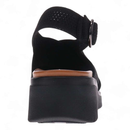 Celia Wedge Sandal - Black/Black