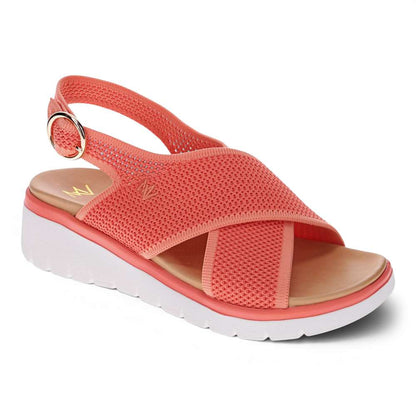 Celia Wedge Sandal - Coral
