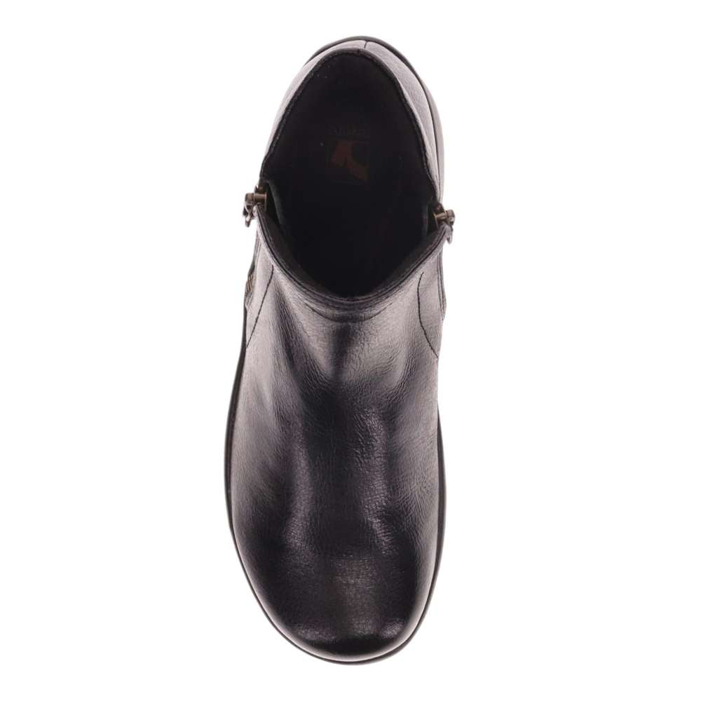 Charleston Zip Boot - Black Pebble