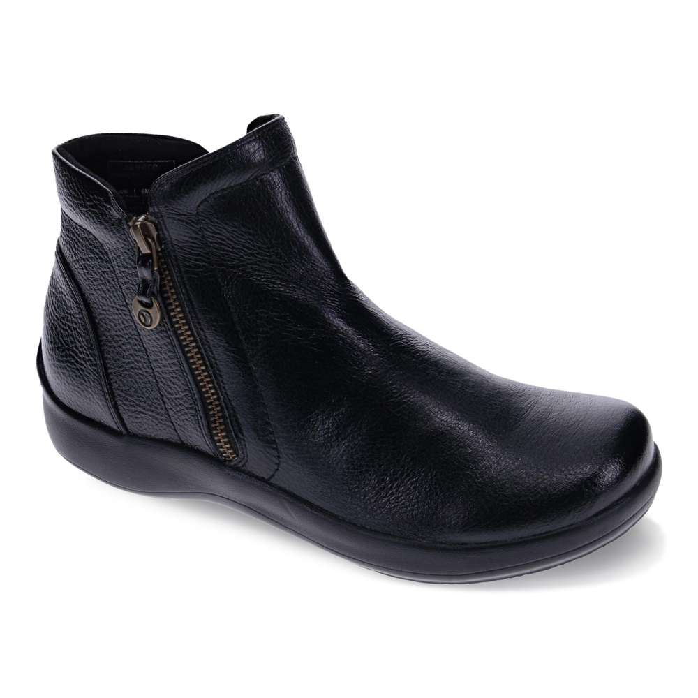 Charleston Zip Boot - Black Pebble