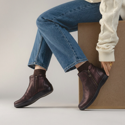 Charleston Zip Boot - Chocolate Angle