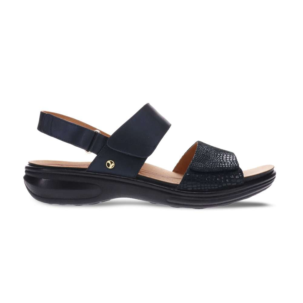 Como Adjustable Slingback Sandal - Sapphire/Navy Lizard