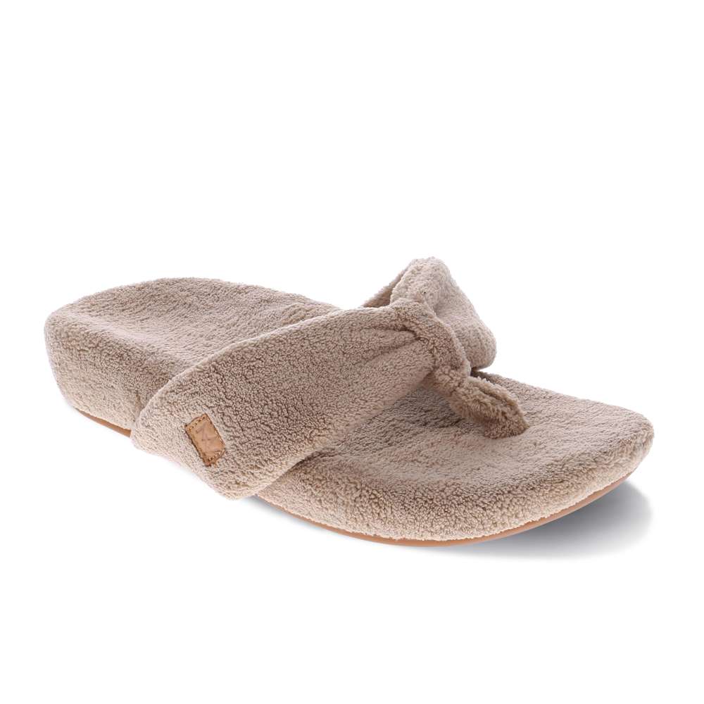 Cozy Toe Post Slipper - Taupe