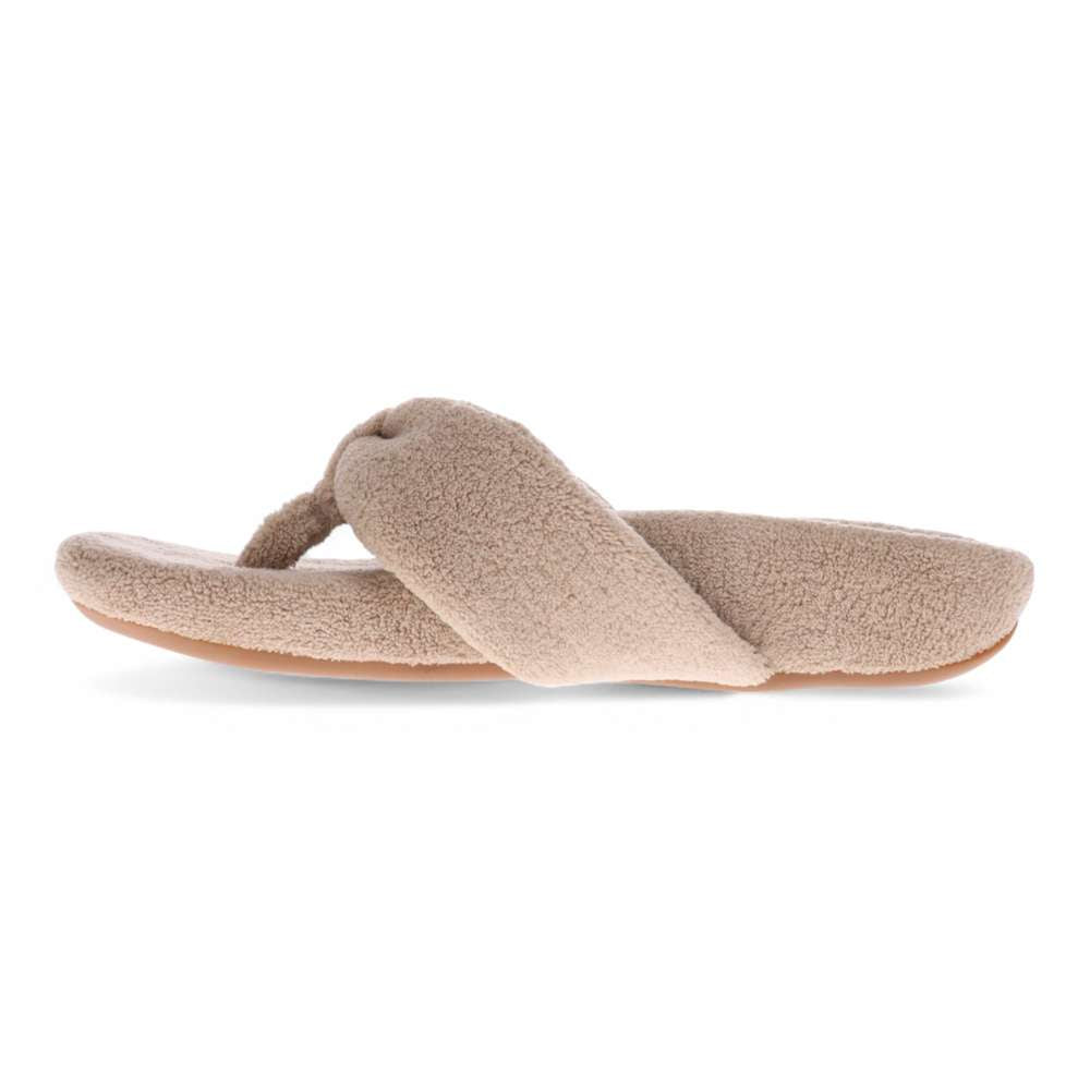 Cozy Toe Post Slipper - Taupe