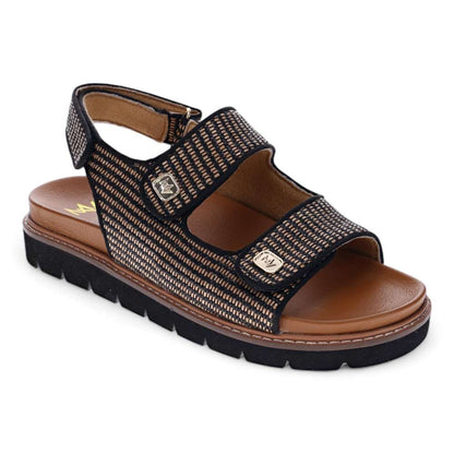 Dakota Slingback Sandal - Black Raffia