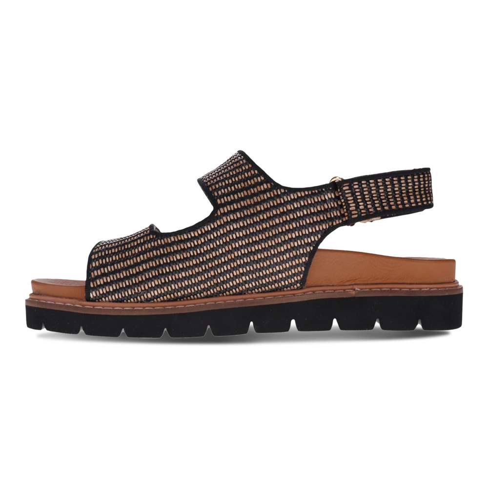 Dakota Slingback Sandal - Black Raffia