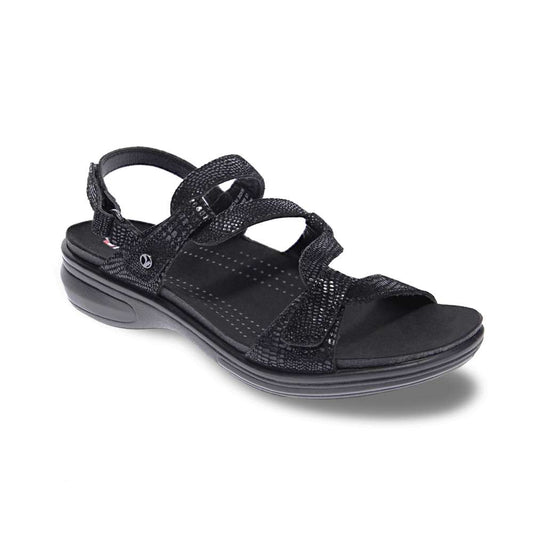 Emerald Adjustable Sandal - Black Lizard