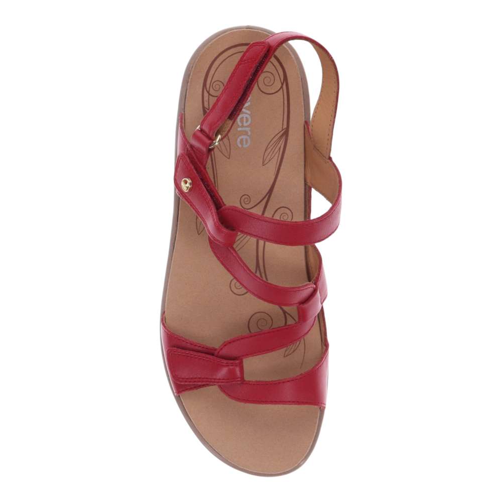 Emerald Adjustable Sandal - Ruby Red
