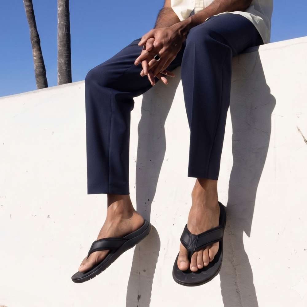 Focus Men's Active Toe Post Sandal - Black