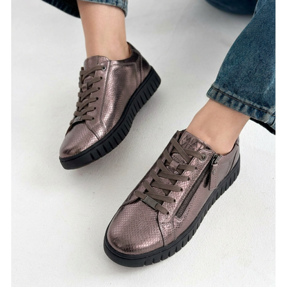 Luna Zip Casual Sneaker - Bronze