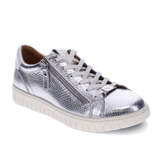 Luna Zip Casual Sneaker - Silver Snake
