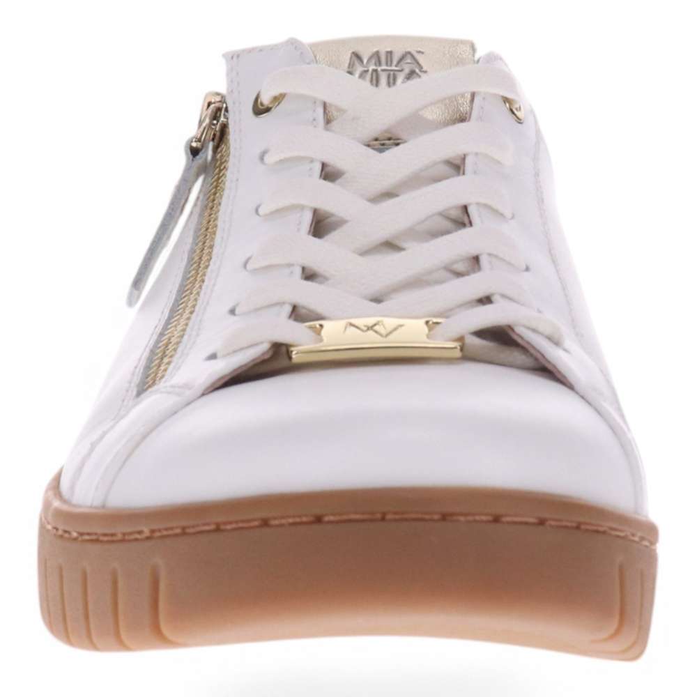Luna Zip Casual Sneaker - White/Tan