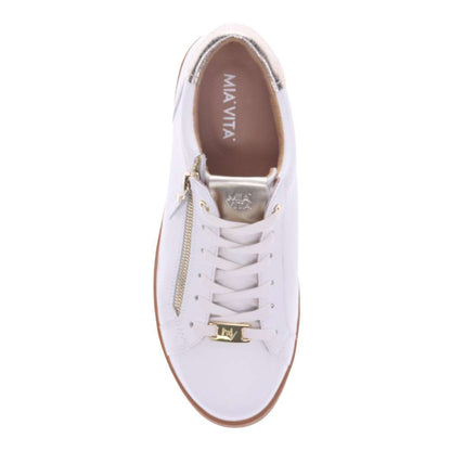Luna Zip Casual Sneaker - White/Tan