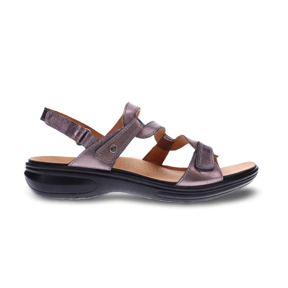 Emerald Adjustable Sandal - Gunmetal