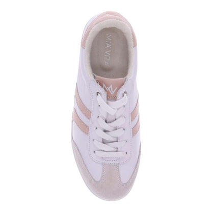 Ramona Lace-Up Casual Sneaker - White/Blush