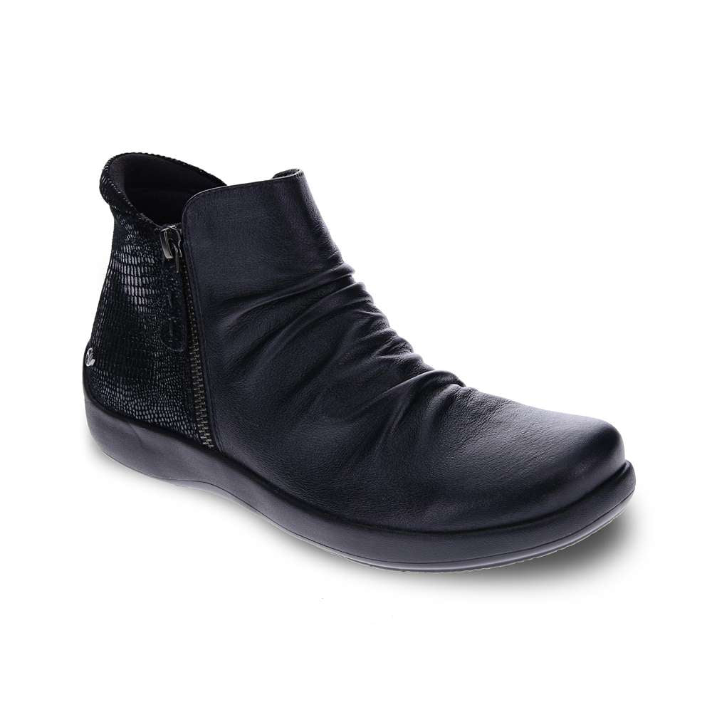 Salzburg Zip Ankle Boot - Black Lizard