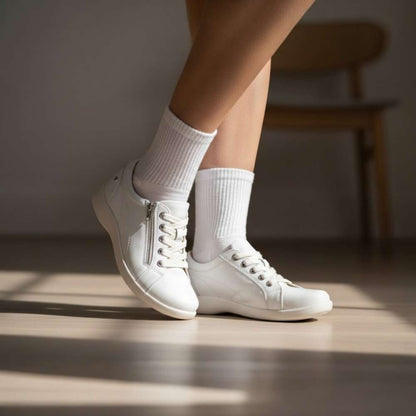 Tampa Zip Casual Sneaker - White