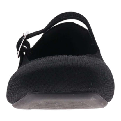 Violet Mary-Jane Flats - Black